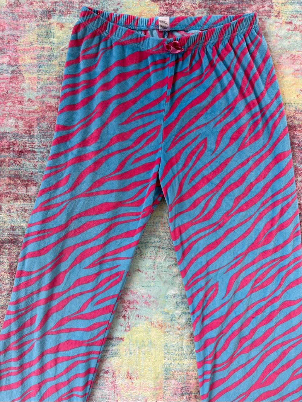 💜Women's Pink & Blue Zebra-Print Lounge Pants